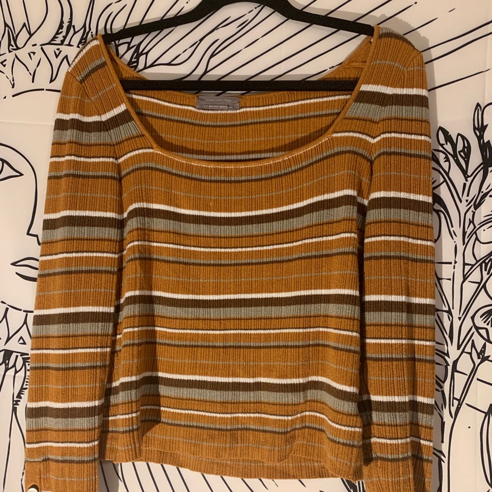 Urban Outfitters Square Neck Striped Shirt